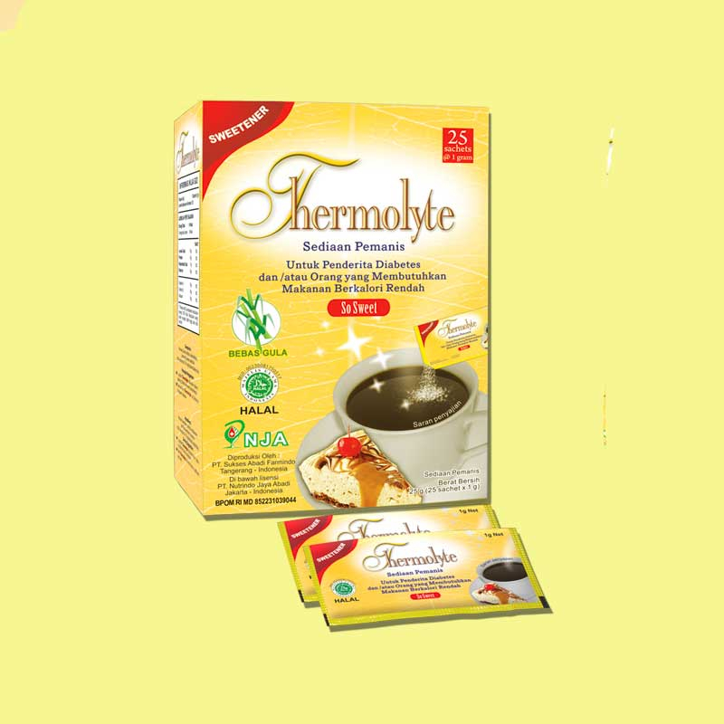 

Thermolyte Sweetener Sugar 25 Sachet 1 Box / pemanis sehat