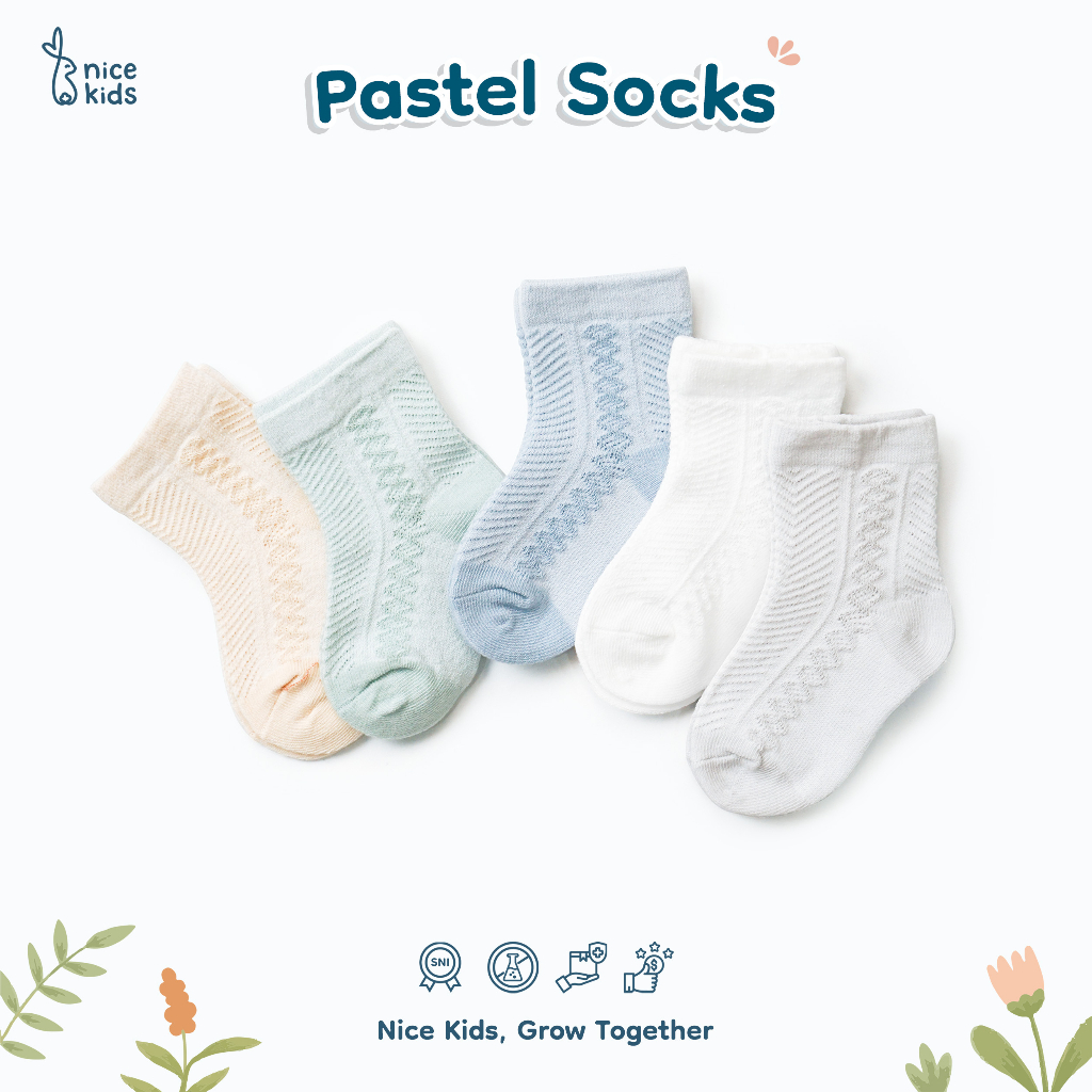 Nice Kids - Baby Socks - Pastel Socks (Kaos Kaki Bayi Unisex)