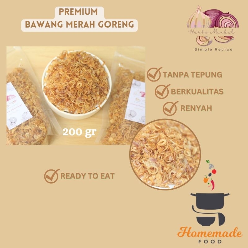 

200 gr Premium Bawang Merah Goreng Asli Probolinggo Siap Makan/Bawang Goreng Asli Probolinggo Premium / Premium Fried Shallots Ready To Eat/ Brambang Goreng /Bawang Goreng