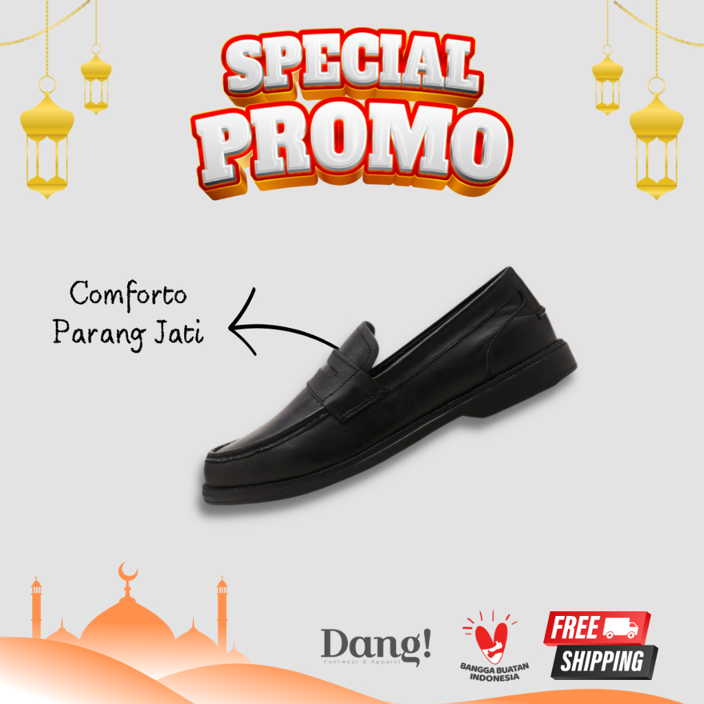 BRODO - Sepatu Pantopel Comforto Parang Jati Full Black Original Slip On
