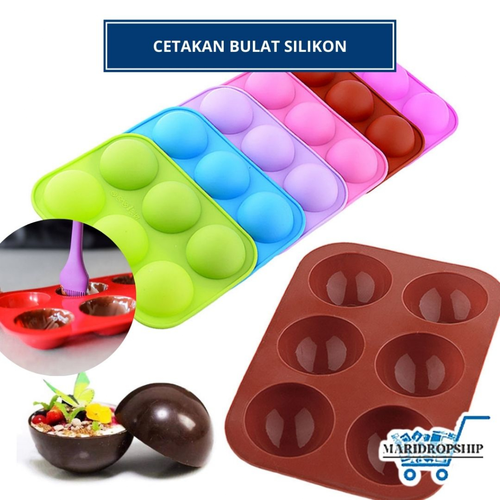 Cetakan Silikon Dome / Cetakan Kue Silicone Bulat setengah lingkaran / Cetakan Coklat / Cetakan Pudi