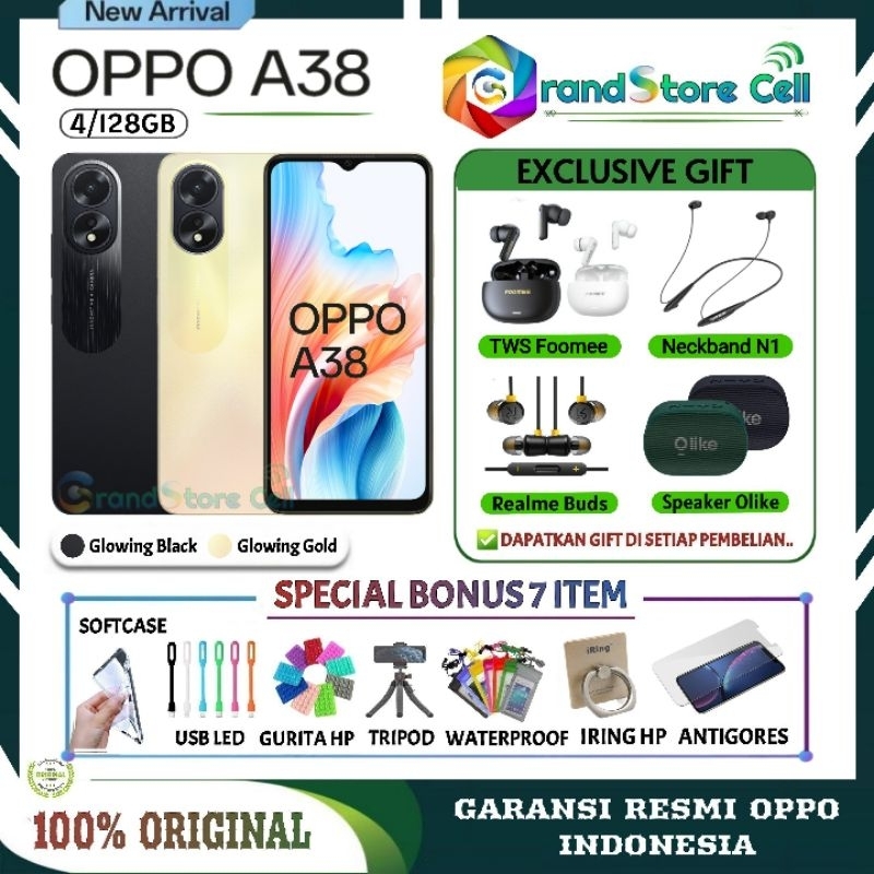 OPPO A38 RAM 4/128GB | OPPO A 38 RAM 6/128GB GARANSI RESMI OPPO INDONESIA