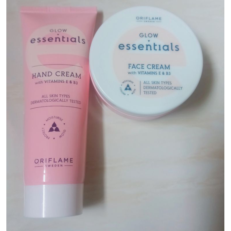 Essentials face cream glow and hand cream glow