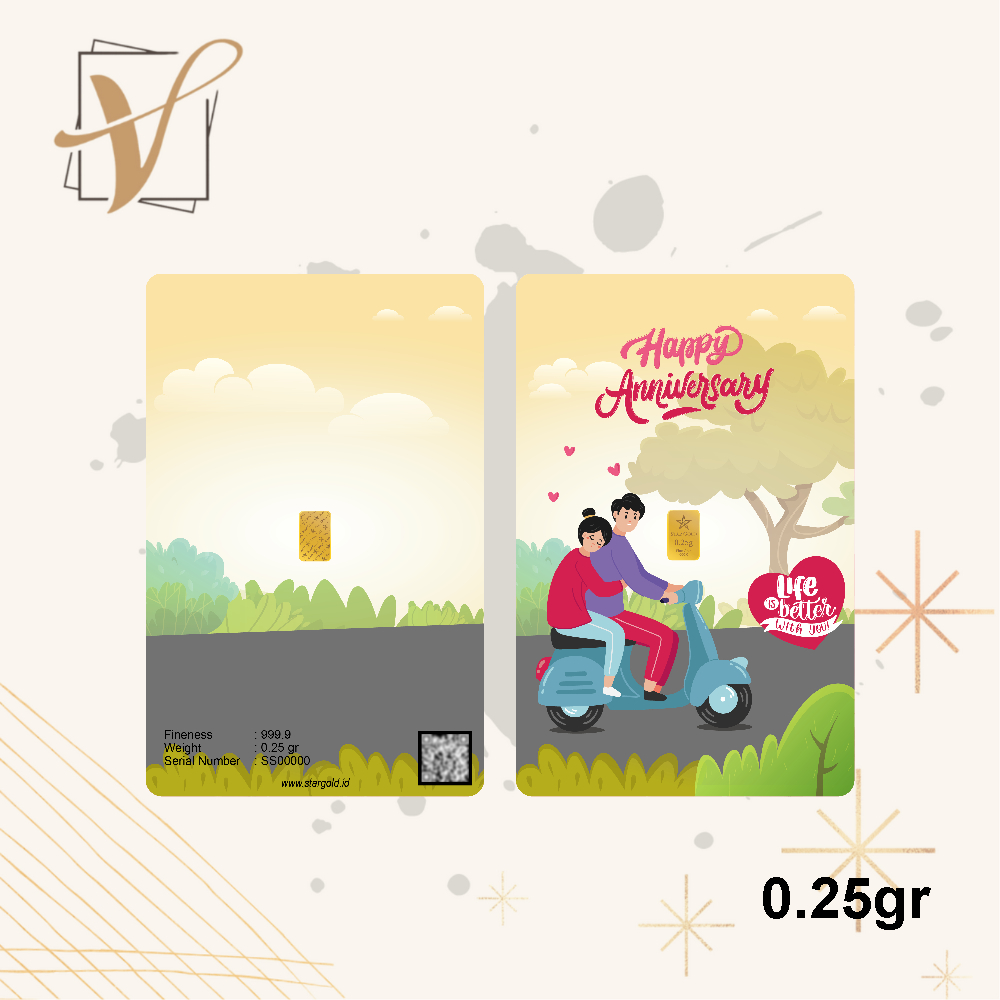 Logam Mulia Micro Gold Star Gold  Anniversary Series 0.25gr