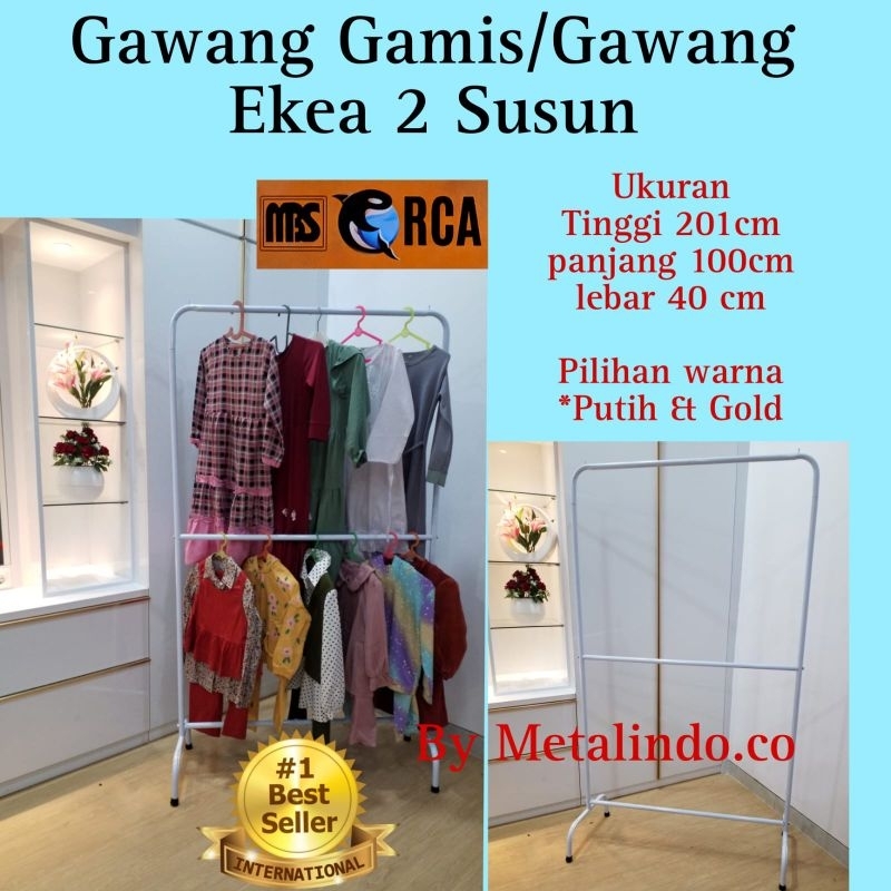 Gawang gamis 2 susun tingggi 2 meter Display baju