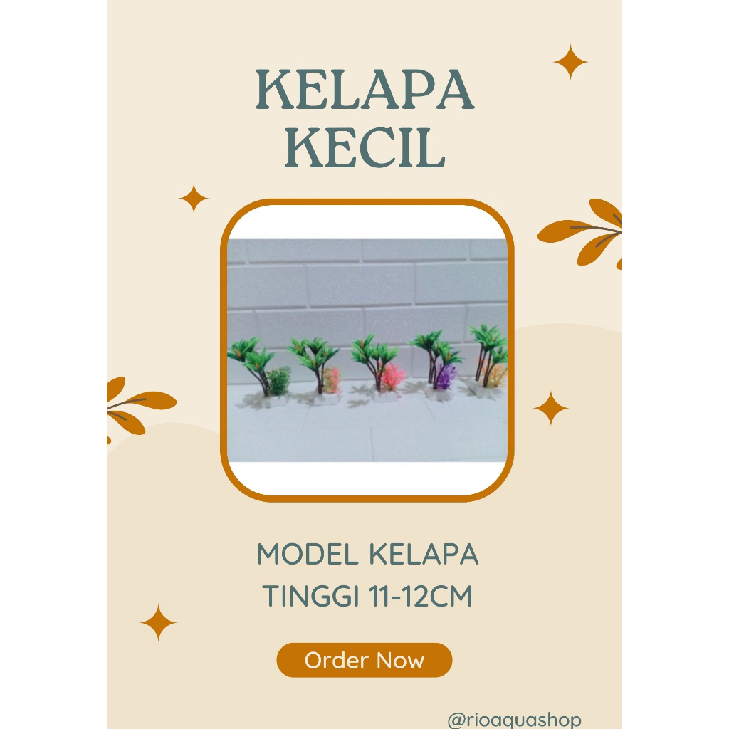 BUNGA PLASTIK HIASAN AQUARIUM KELAPA MINI
