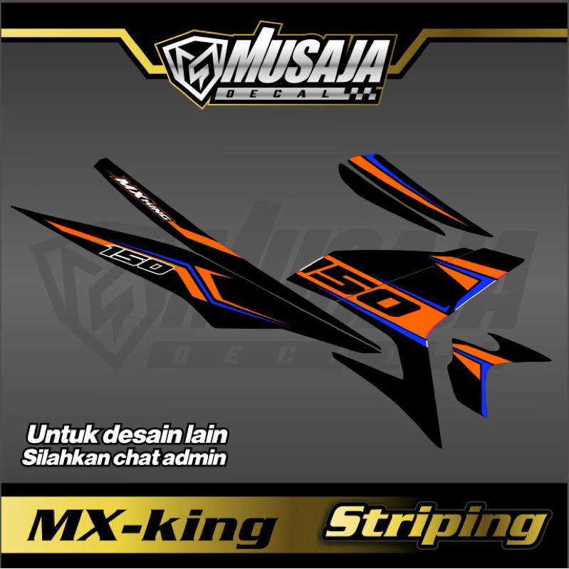 Decal striping mx king 150 non full body berkualitas orens hitam biru