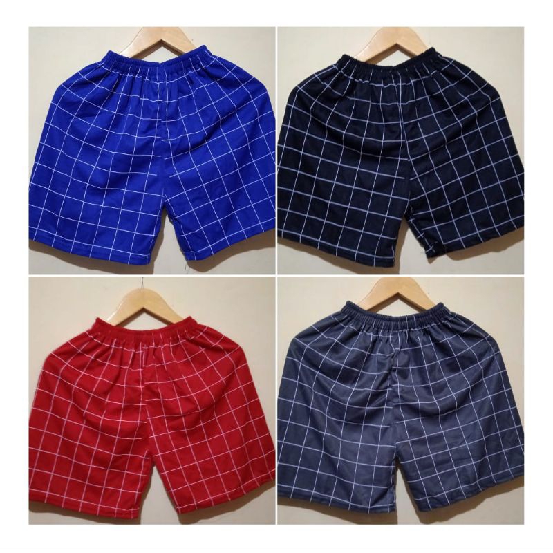 CELANA PENDEK TARTAN MOTIF KOTAK KOTAK KAIN LOTTO/JERSEY  PRIA/WANITA