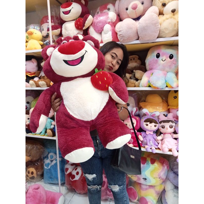 BONEKA LOTSO STRAWBERRY JUMBO PREMIUM BONEKA LOTSO JUMBO IMPORT