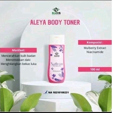 Toner Whitening Badan Aleya Skincare Body Toner Pemutih Badan Saffron Original