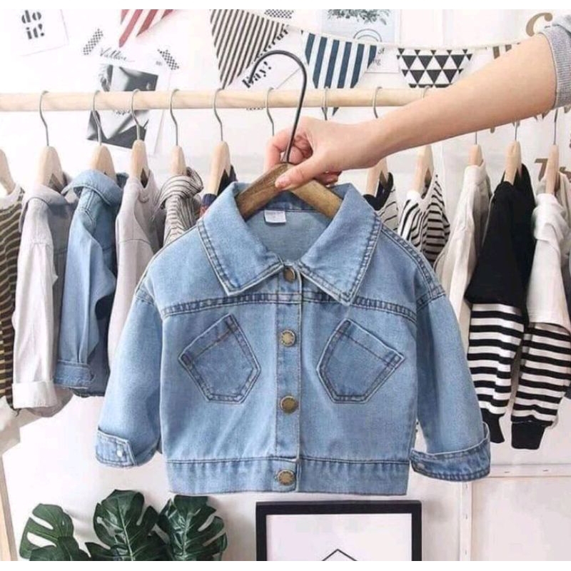 jaket jeans anak perempuan laki laki 1-4 tahun