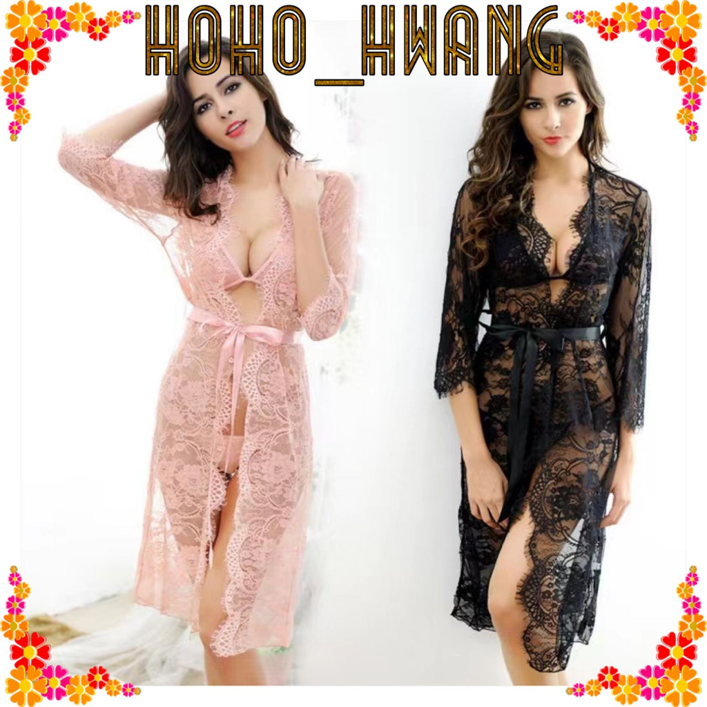 HOHO_HWANG (P-37) SEXY LINGERIE DRESS BAJU TIDUR SEXY LINGERIE WANITA BAJU DASTER RENDA BRUKAT BAJU