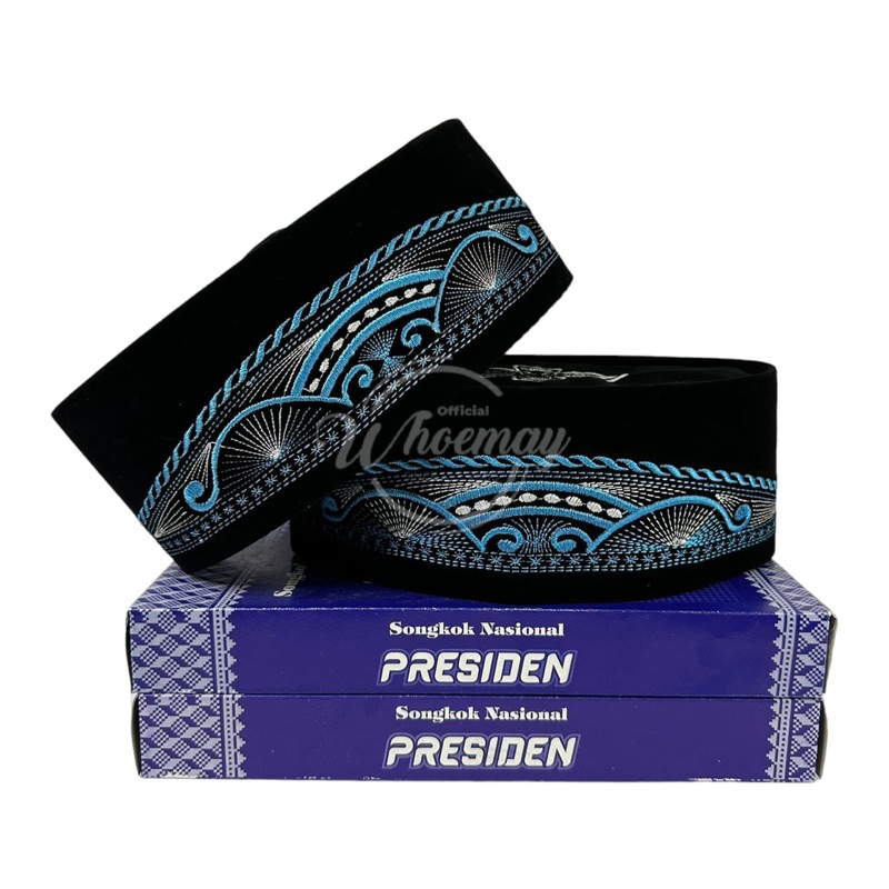 Peci / Kopiah / Songkok Nasional Motif Batik Tosca Presiden Berkualitas / Tinggi 9cm Merk Presiden /