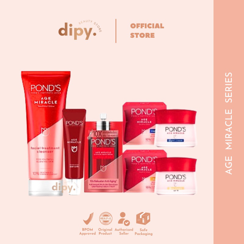 【Official Outlet】POND’S - Age Miracle Facial Wash Treatment Cleanser Serum Sachet Day dan Night Crea
