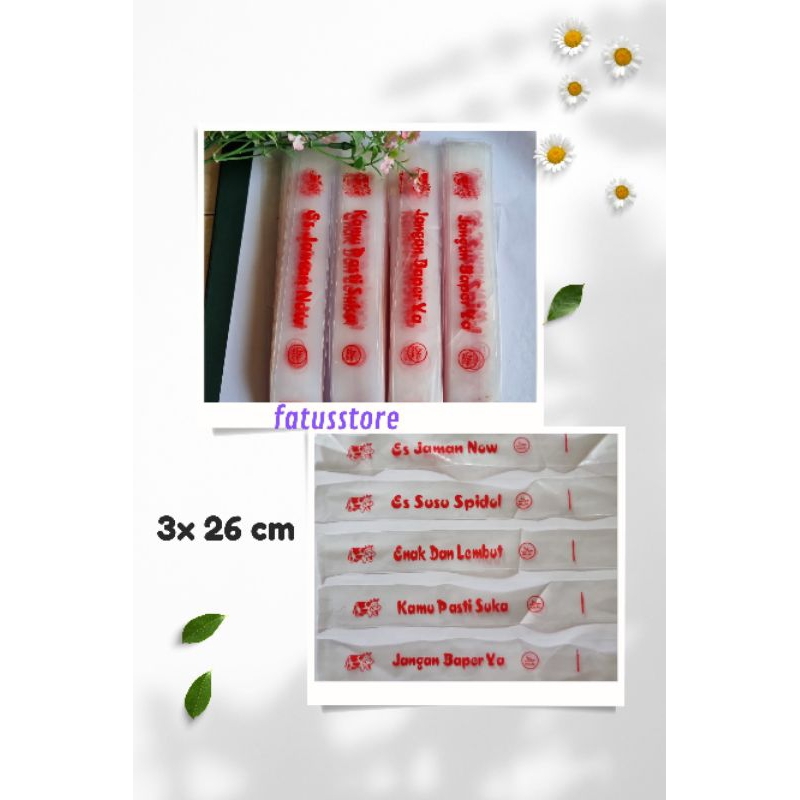 Plastik Es Mambo Sablon Es Lilin 3*26 Es Pensil Es Wawan Es Pudot Es Unyil Mambo Polos