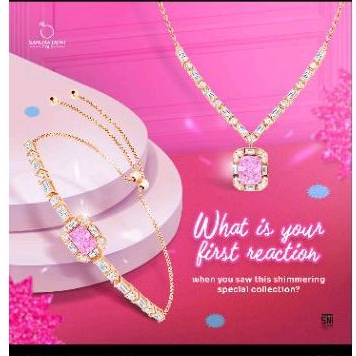 KALUNG GELANG ANTING EMAS SANDRA DEWI GOLD SDW PINK CORE BARBIE CANTIK MANIS SNI 755