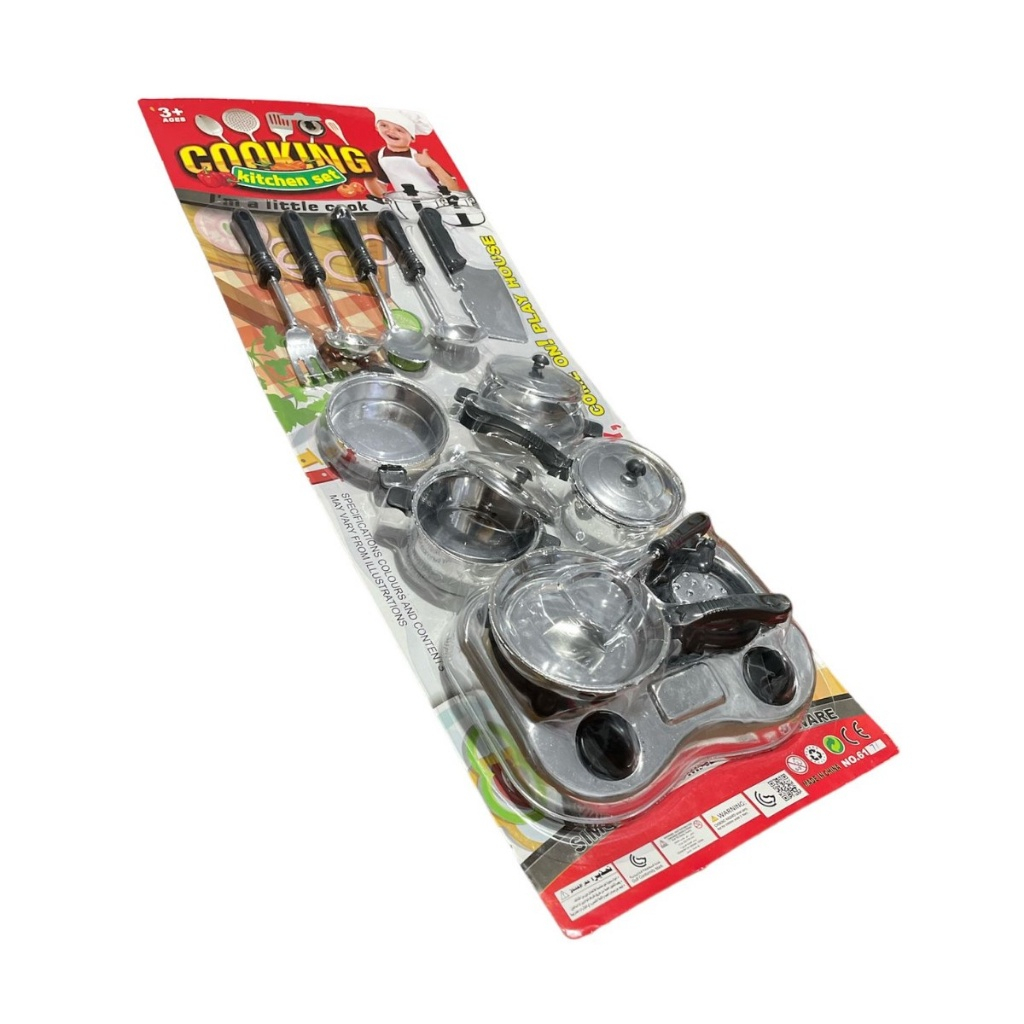 Mainan Anak COOKING KITCHEN SET No.6171 Bahan Plastik Warna Chrome - Mainan Anak Peran - Mainan Pera