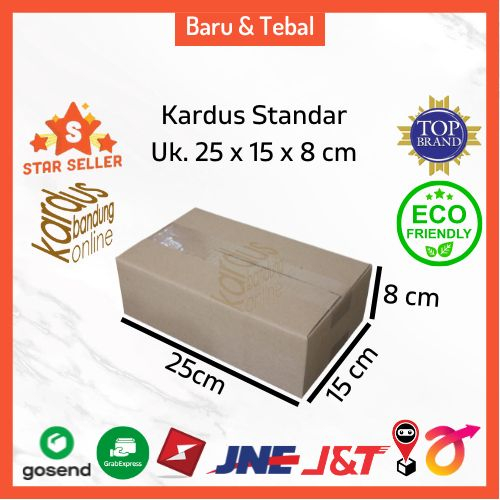 

Kardus Box Karton Kotak Dus Packing Polos Uk. 25x15x8 BFlute Tebal 3 mm