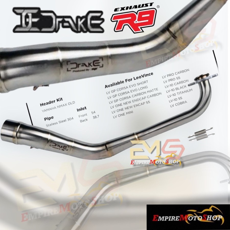 DRAKE Header Knalpot Nmax Old Inlet 54mm by R9