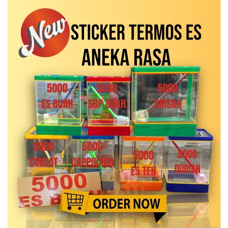 Sticker Stiker Termos Es buah Sop buah dll stiker toples es aquarium es stiker es akrilik sticker es