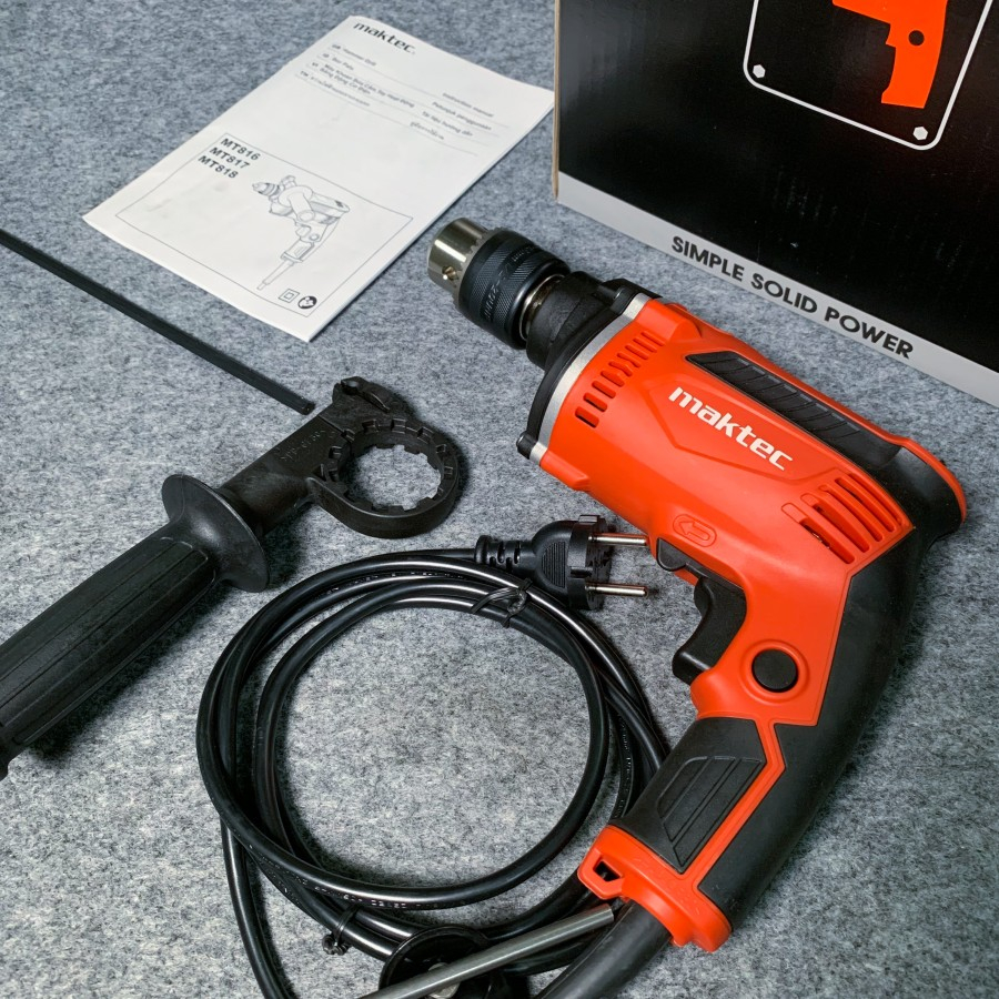Mesin Bor Tangan / Hammer Drill Bor Tembok / Beton Bolak Balik BB 13mm Maktec MT817 / MT 817