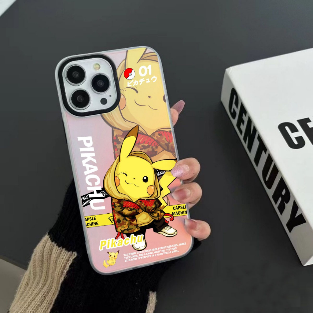 #M14 Soft Case Fluorescent Cover Hologram -Pikachu For Oppo/Vivo/Samsung/Redmi/Realme/Iphone