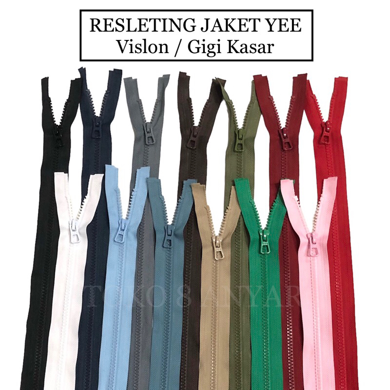 Resleting Jaket Gigi Kasar/ Vislon | Merk YEE | Lusinan