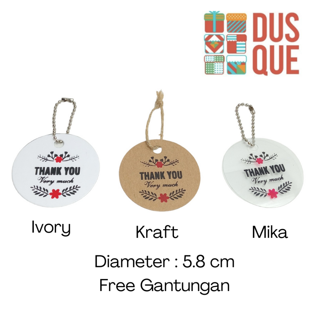 

(10 PCS) HANG TAG THANK YOU VERY MUCH IVORY/KRAFT/MIKA / HANG TAG TERIMAKASIH