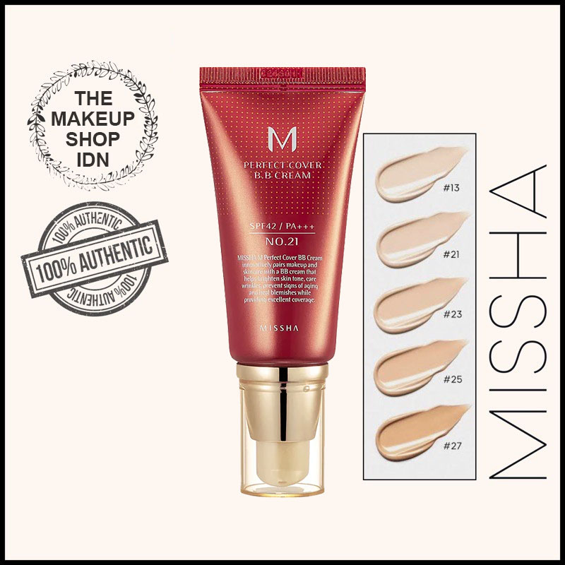 Missha M Perfect Cover BB Cream SPF42/PA+++ 50ml [4 Shades] Perfect High Coverage Foundation Tahan Lama Semua Jenis Kulit