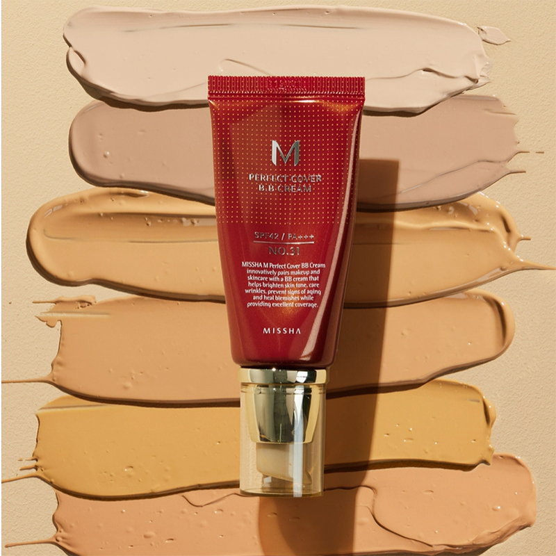 Missha M Perfect Cover BB Cream SPF42/PA+++ 50ml [4 Shades] Perfect High Coverage Foundation Tahan Lama Semua Jenis Kulit