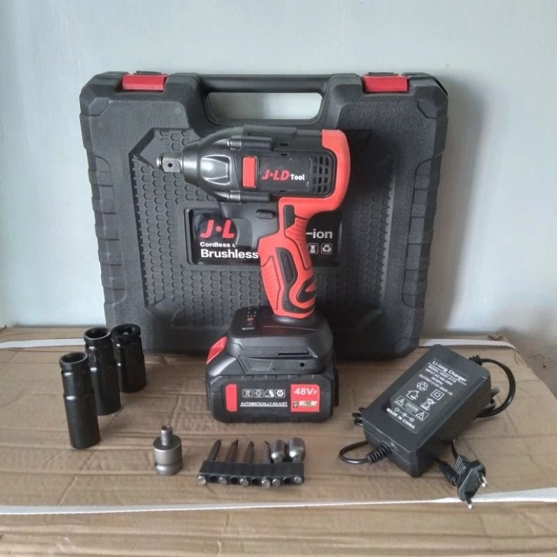 IMPACT WRENCH JLD MERAH 1 BATERAI BOX KOPER