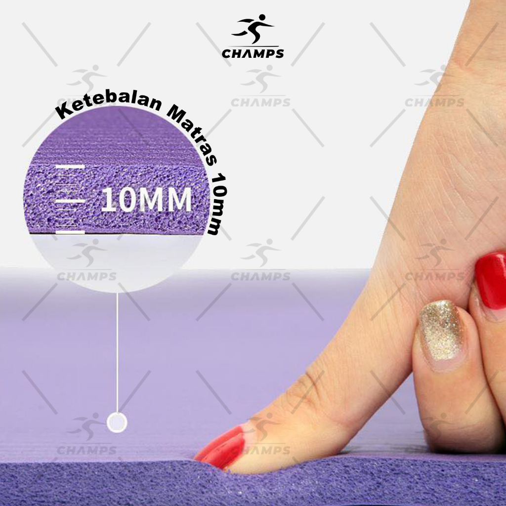 CHAMPS Matras Yoga MatKarpet MatTikar PROMO FREETAS Tebal 8mm-CH-YM 08