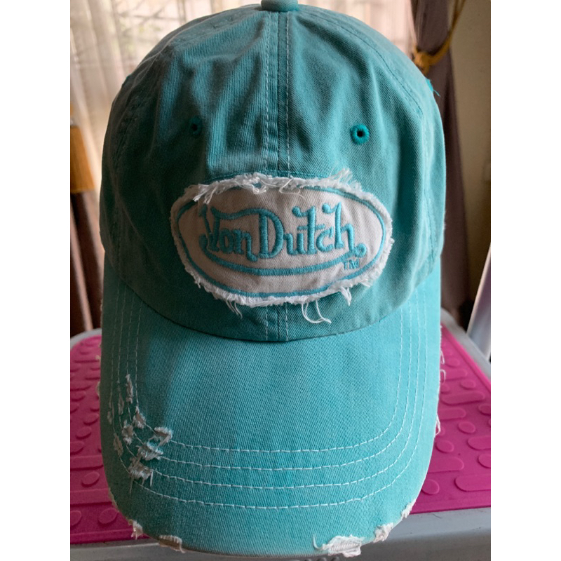 Topi Cap Sekon Von Dutch biru telor asin ripped