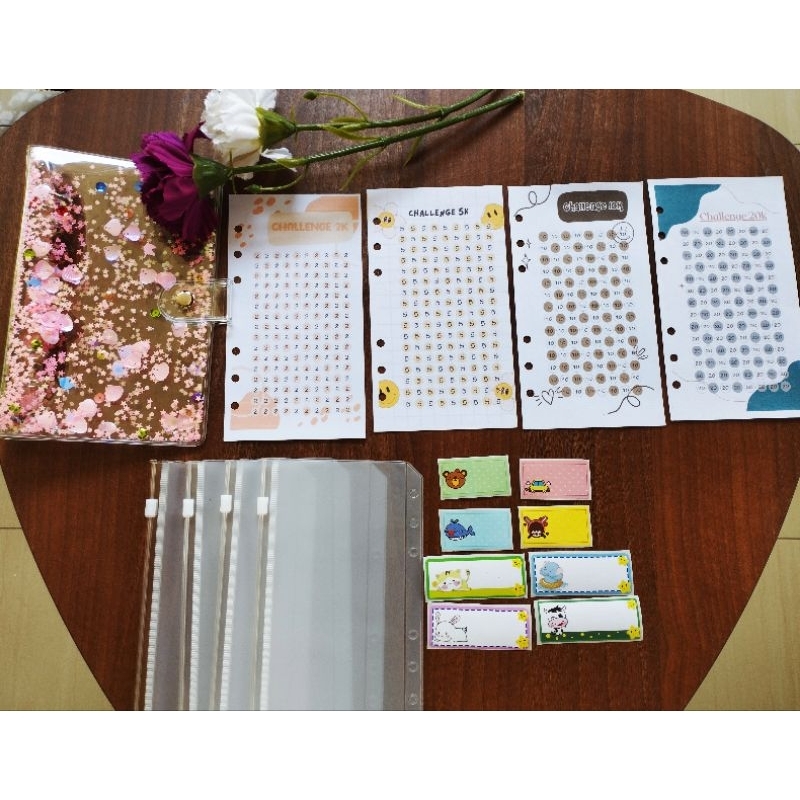 

AT PAKET Binder A6 Hemat 4 Ziplock, Menabung Dirumah, Saving Challenge Binder Keuangan