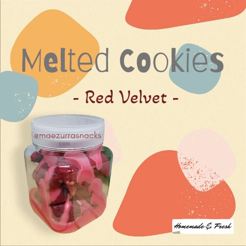 

Melted Cookies Choco Red Velvet / Mini Cookies in Jar / Mini Cookies Red Velvet / Snack Kekinian / Cemilan Viral