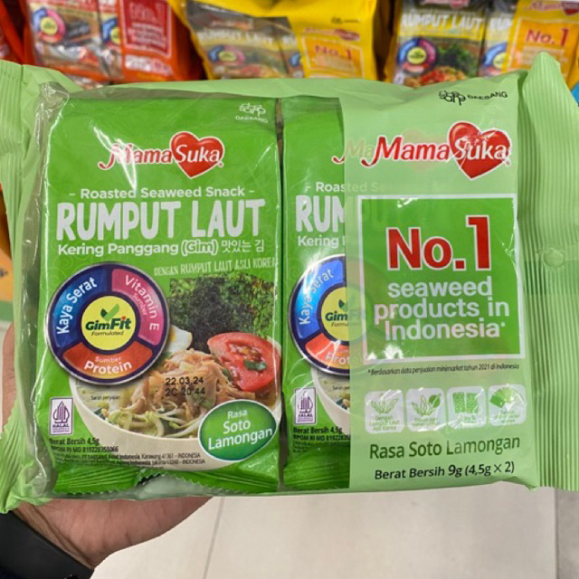 

Mamasuka Rumput Laut Kering Panggang Rasa Soto Lamongan 4.5 grm X 2 Pcs
