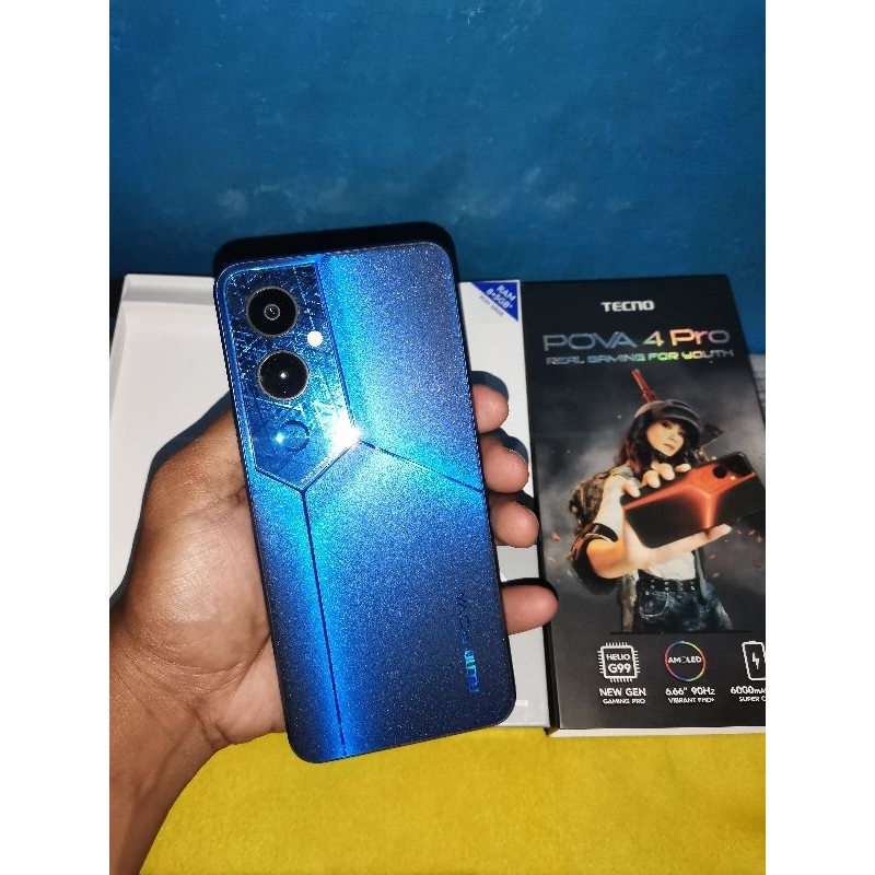 tecno pova 4 pro 8/128gb Hp gamer lopp Layar amoled 90hz chipset helio g99 baterai jumbo 6000mah fas