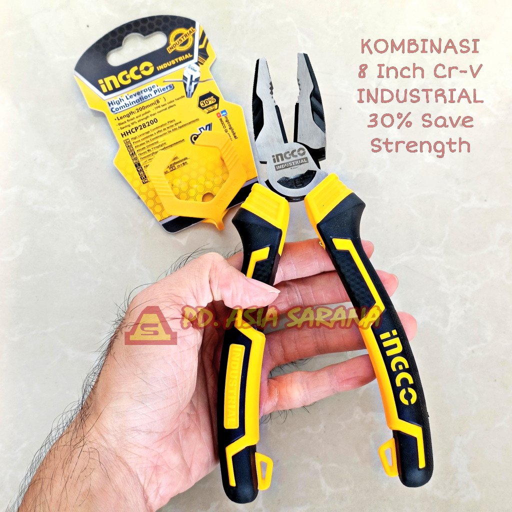 Tang Kombinasi 8" Inch INGCO HHCP28200 High Leverage Linesman Pliers