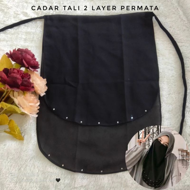 Cadar Tali 2 Layer Manik | Niqob 2 Layer Tali
