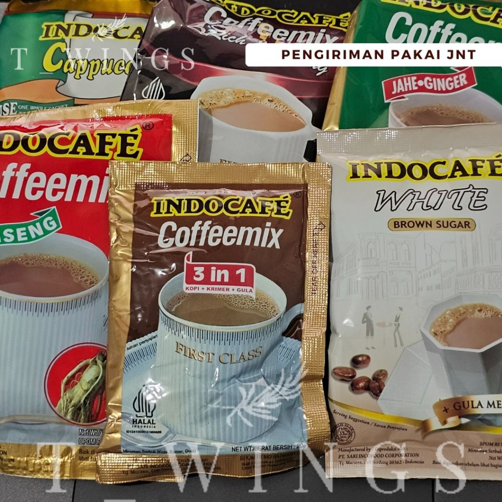 

[ Berbagai Jenis Indocafe ] Kopi Indocafe ber variasi / coffeemix ginseng / coffeemix 3in1 / white brown sugar /coffeemix rich strong / Coffeemix Jahe Ginseng / Indocafe cappuccino