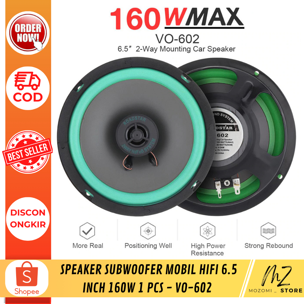 Speaker Subwoofer Mobil HiFi 6.5 Inch 160W 1 PCS - VO-602 / Audio mobil / Aksesoris amplifier / Peng