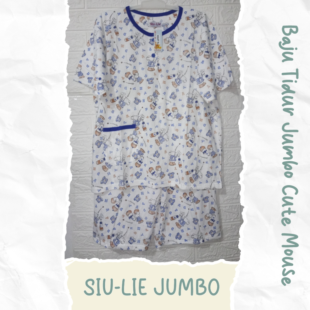 Setelan baju tidur wanita Siu Lie Jumbo cute mouse
