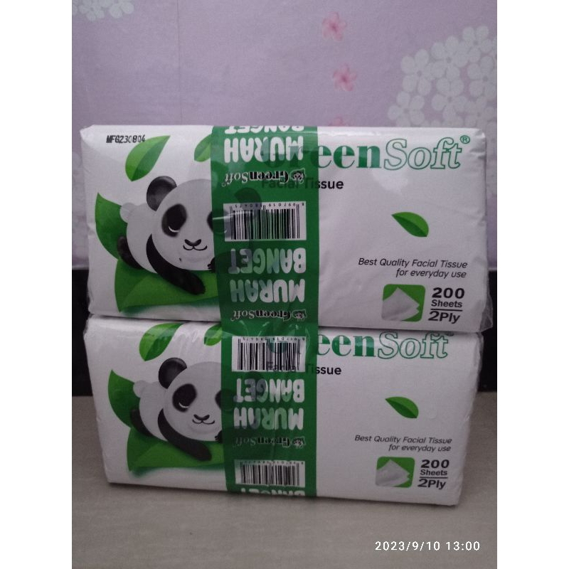 Tissue green soft 200 sheet (1 paket)