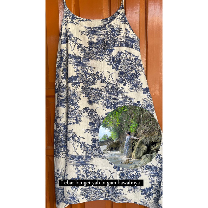 Dress pantai gamis dress motif dior (PRELOVED)