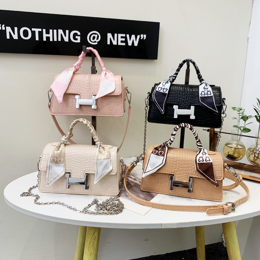 TOKOMEDAN1 - 1644 Tas Croco Import Premium Tas Selempang Wanita Mewah Terbaru Tas Pesta Kecil Murah