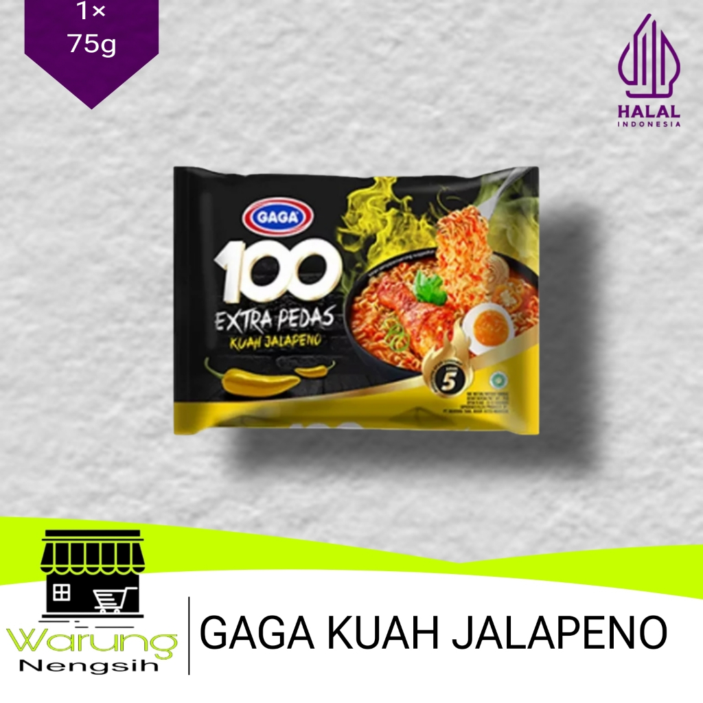 

Mie Gaga Jalapeno /Mie Gaga Goreng Jalapeno / Mie Gaga 100 / Mie Goreng / Mie Extra Pedas / Indomie Gaga / Mie 100 / Mie Gaga Kuah / Mie Gaga