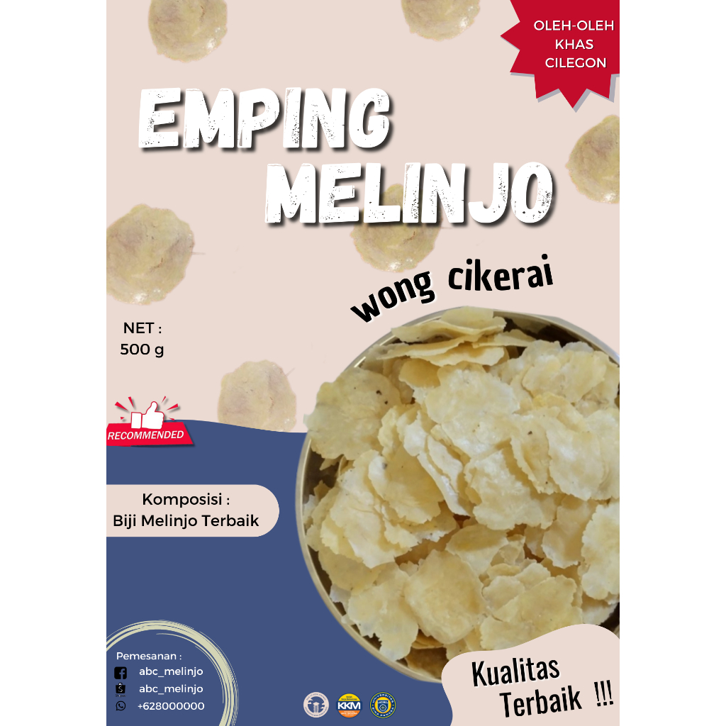 

Emping Melinjo Mentah Khas Cikerai Oleh-Oleh Khas Cilegon - Aneka Keripik Najwa