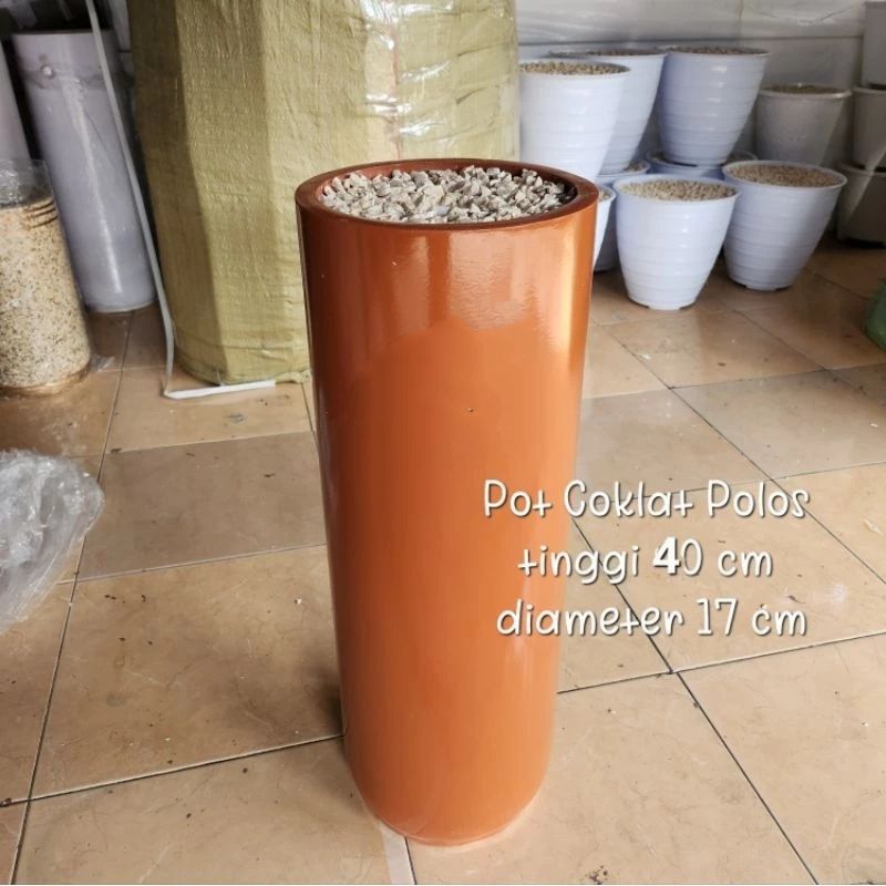 Pot Bunga Besar / Pot Terakota ( 40cm tanpa batu) / Vas Bunga Teraso
