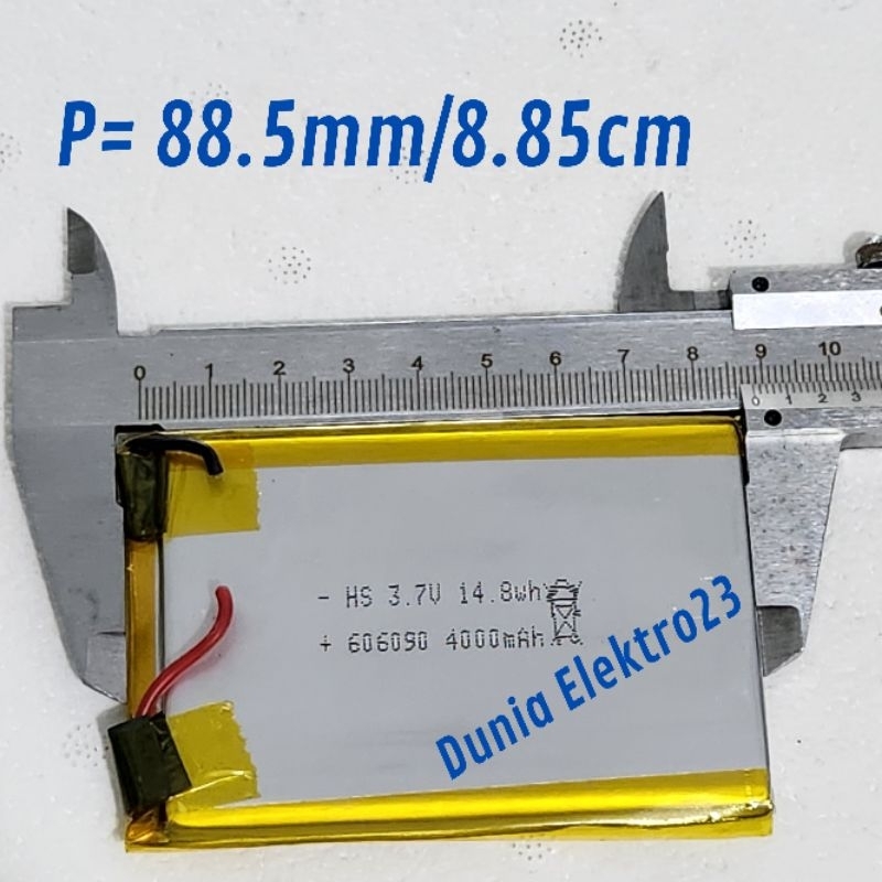 Battery Baterai Polymer 4000mAh 0.6cm*6cm*8.85cm