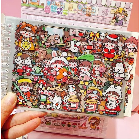 Buku Stiker Model Kartun Korea Lucu-Buku Ring Mode Terbaru